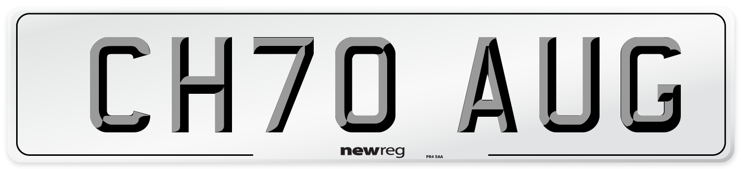 CH70 AUG Number Plate from New Reg